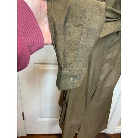 Mona Thalheimer Brown Long Sleeve Pleated Cotton Shirt Dress, Size XS - Picture 5 of 10